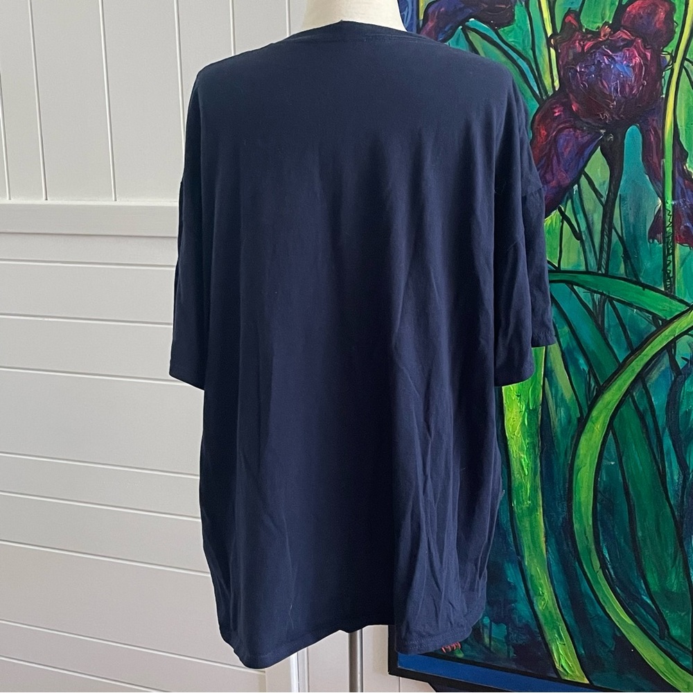$10 SALE Read Too Much Tee Heavy Cotton Navy Dark Blue Short Sleeve Funny Humor - Picture 3 of 6